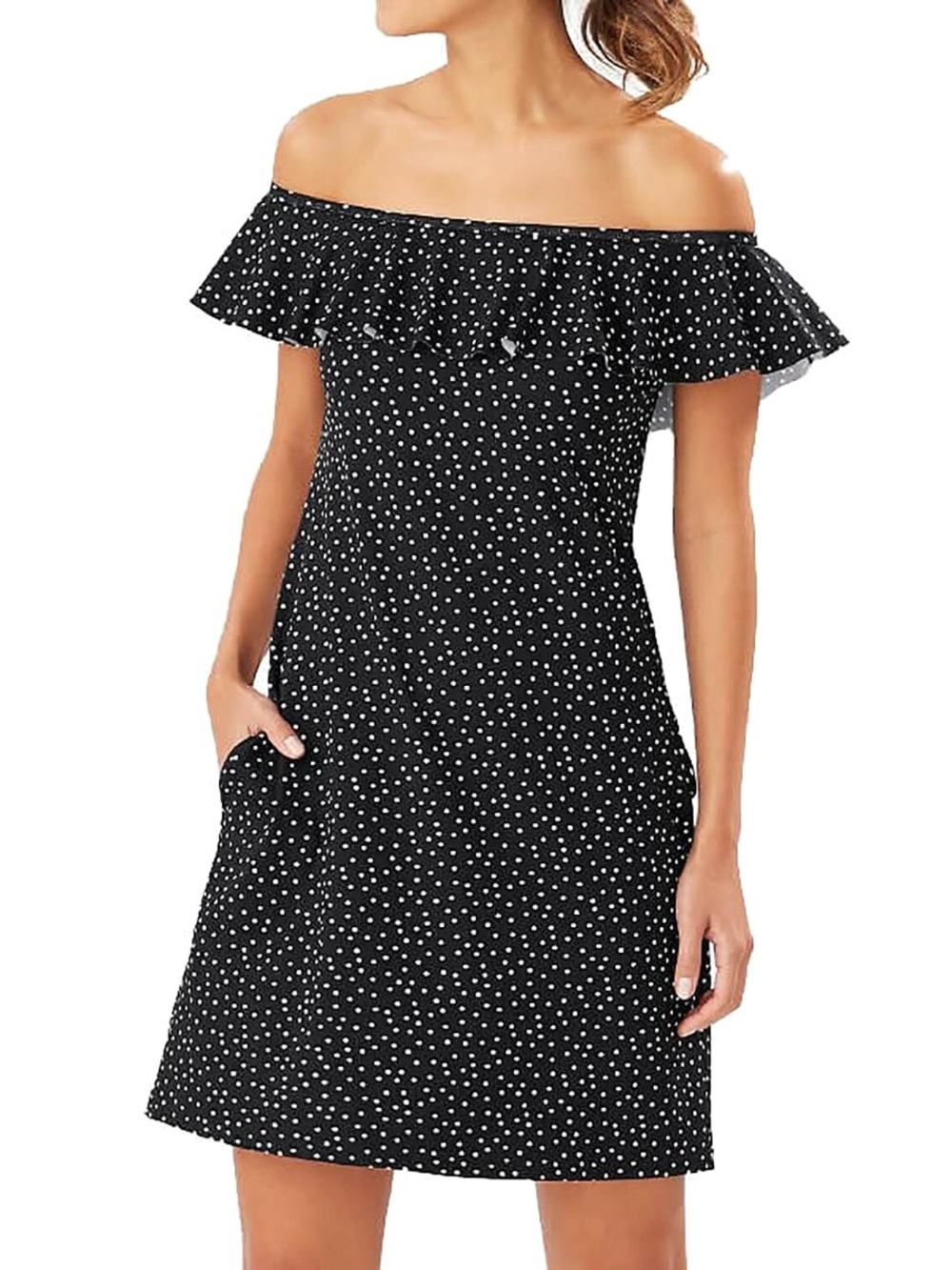 Tommy Bahama Polka Dot Ruffle Off The Shoulder Spa Dress NWT